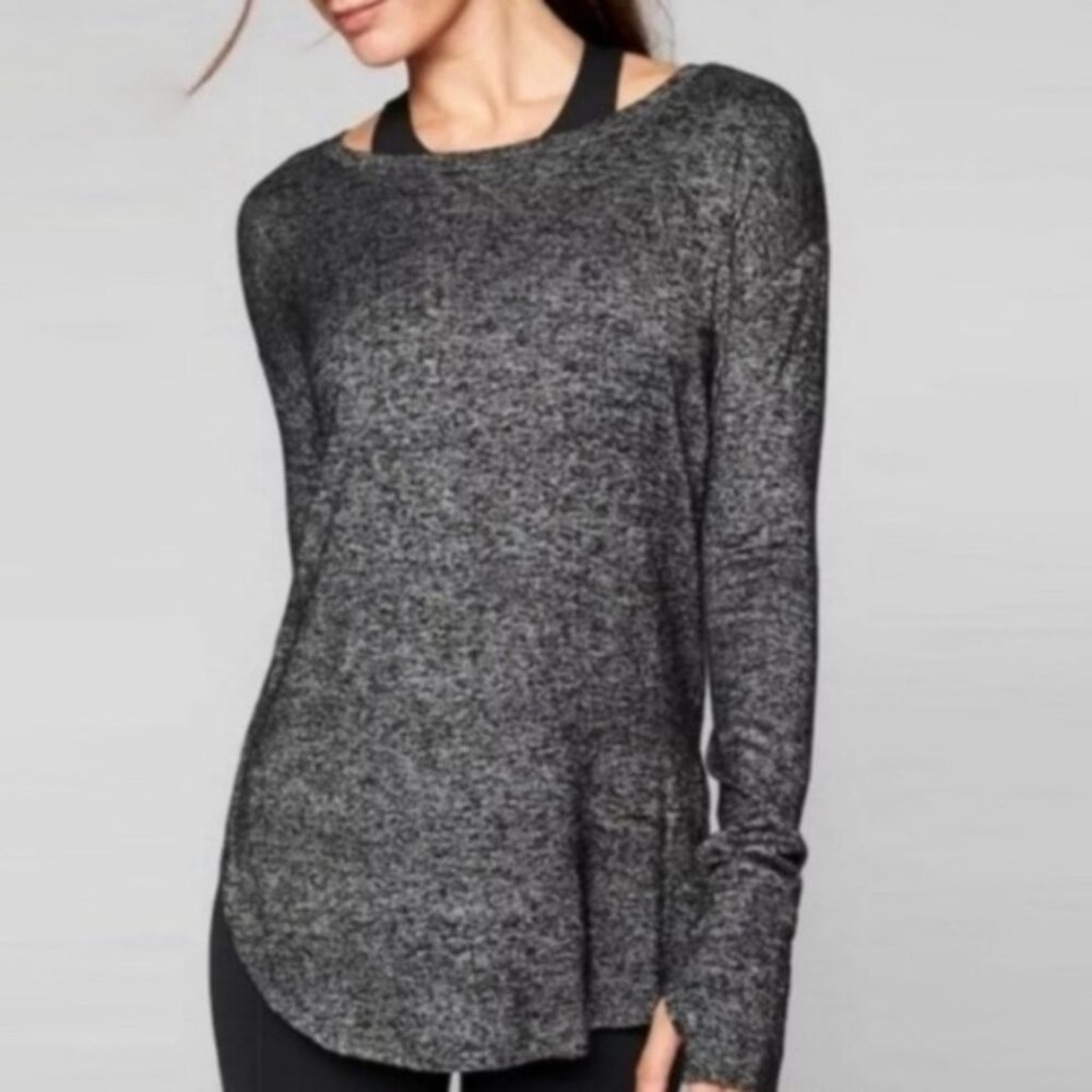 Athleta Luxe Pose Thumb Hole Marled Tunic Top I Size S